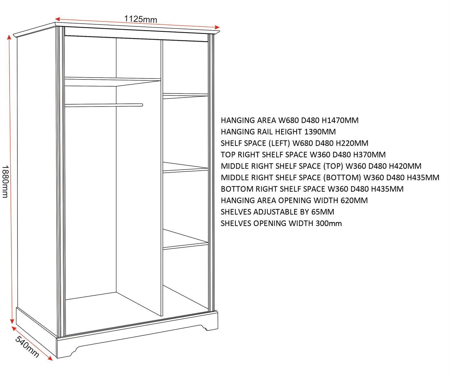 Stratford 3 Door Wardrobe