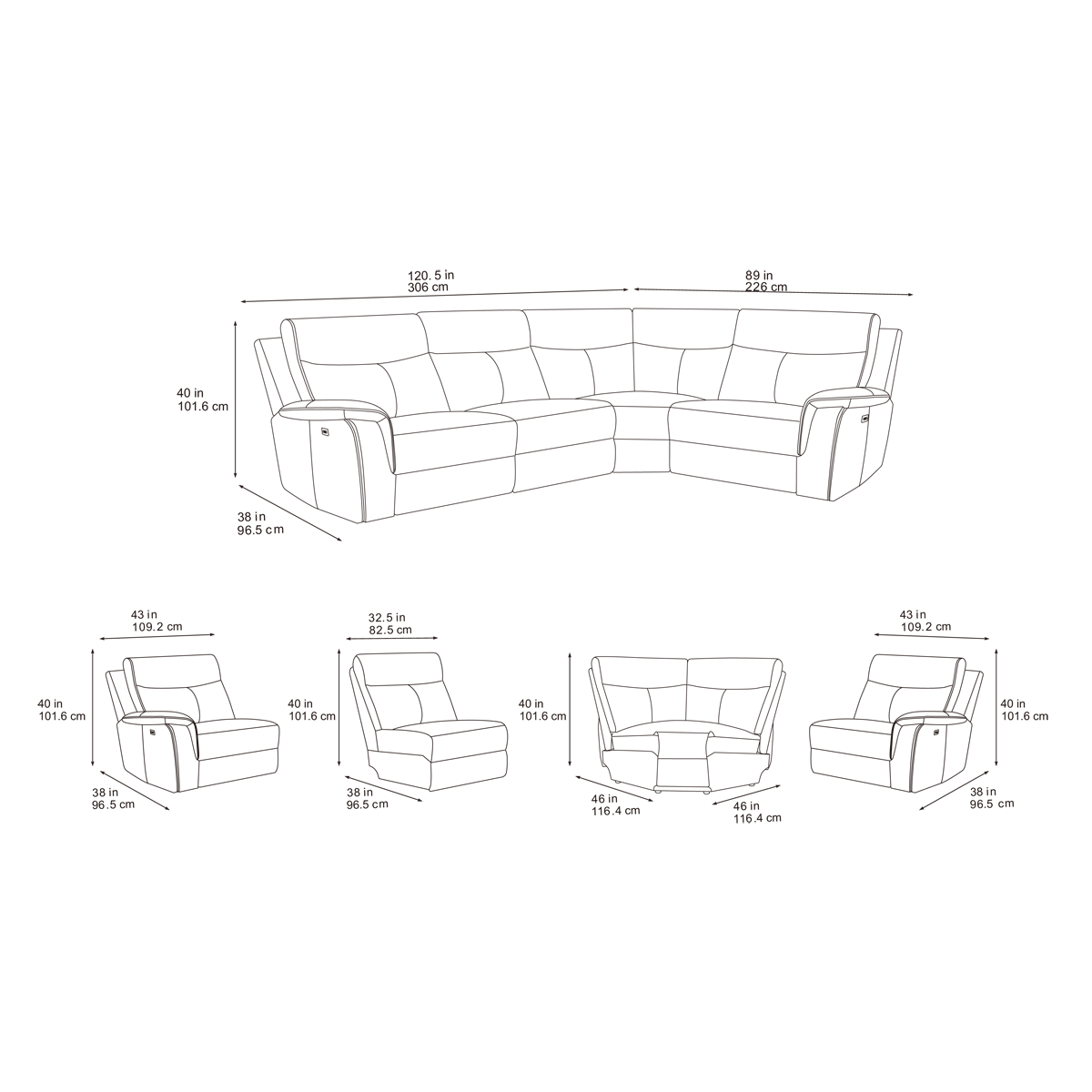 Maverick L-shaped Universal Corner Sofa