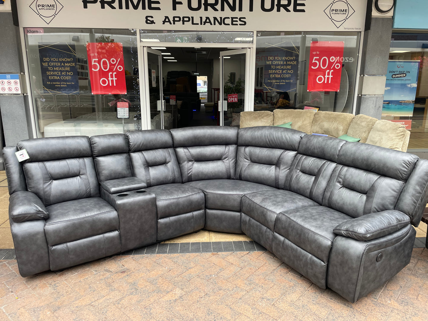 Ex Display Onyx Power Recliner Corner Sofa