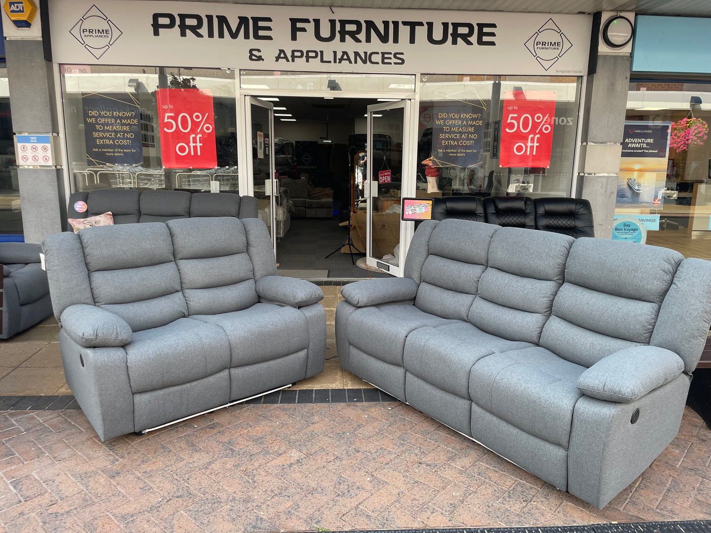 Barry Pro Electric Recliner 2 Seater - Grey Fabric