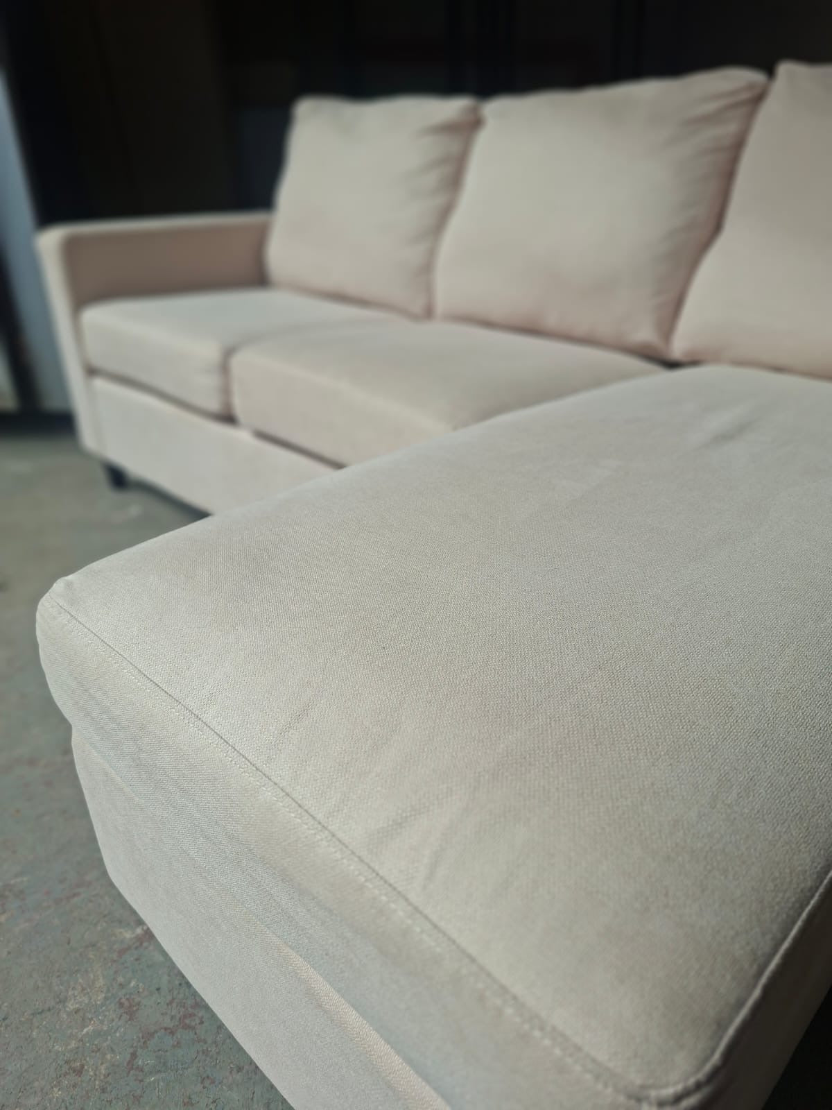 Beige 3-seater Chaise Sofa #U1337