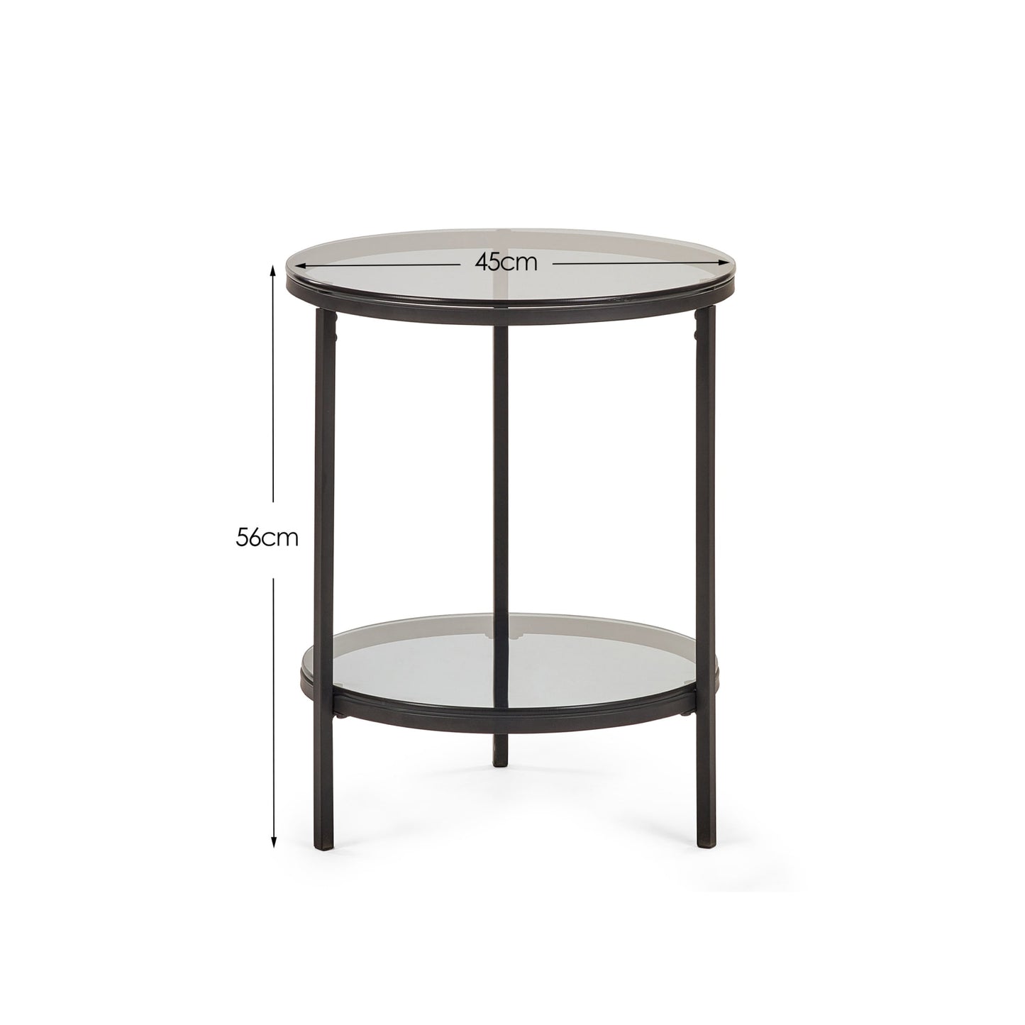 Chicago Circular Side Table With Shelf