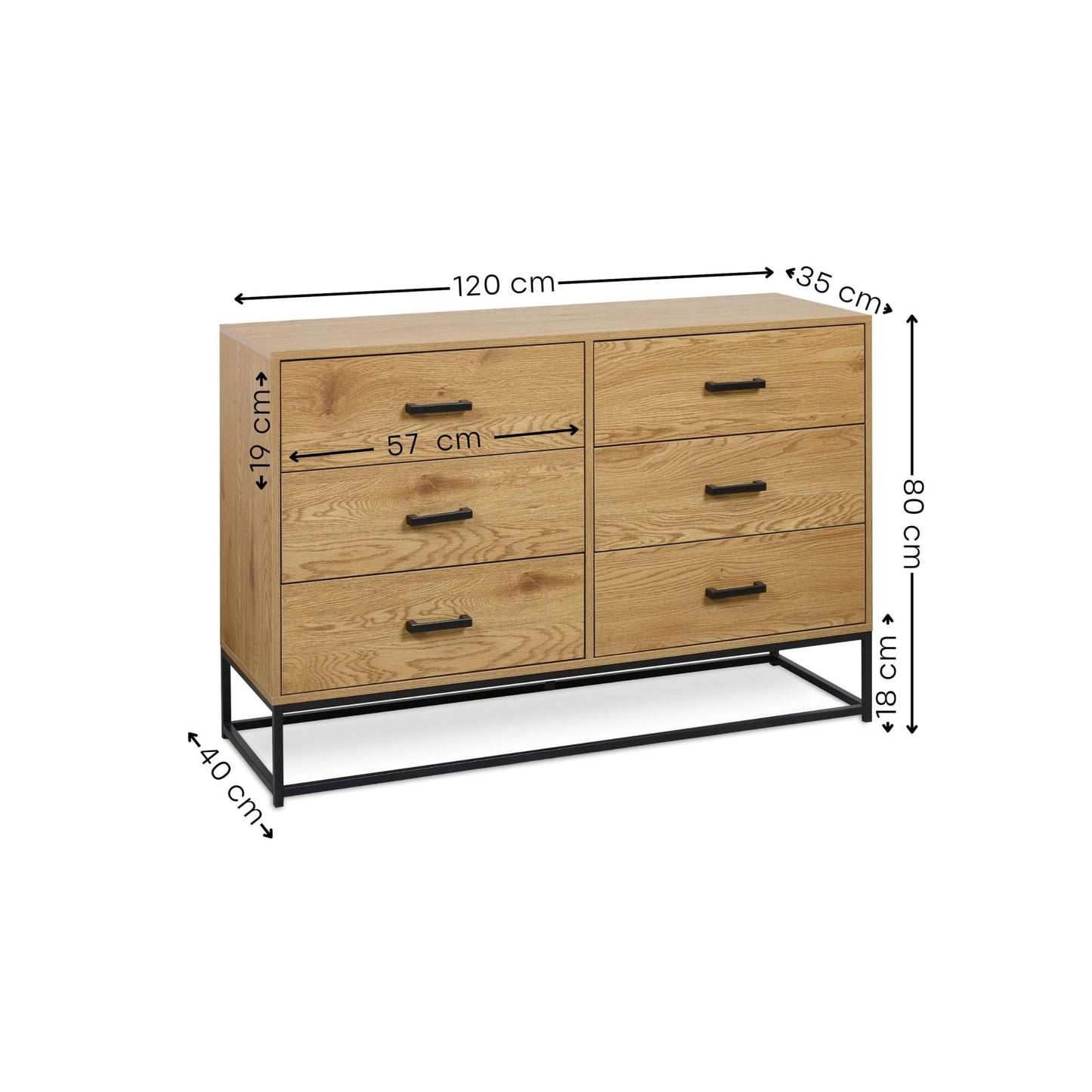 Harlow 6 Drawer Wide Chest