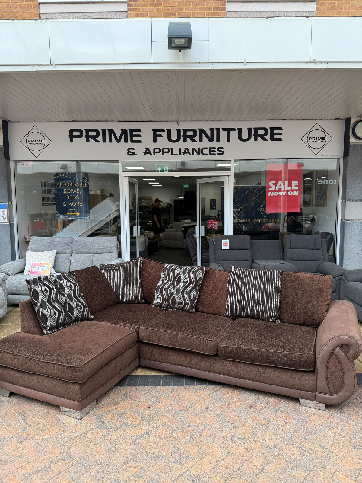 DFS Brown Corner Sofa #U1373