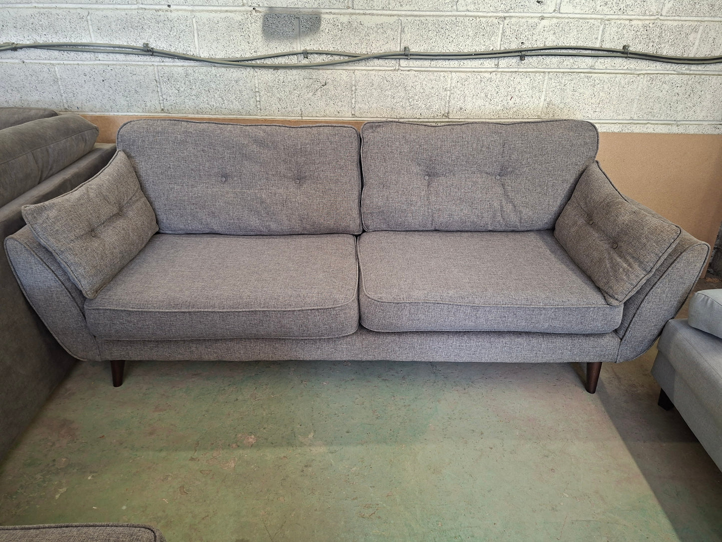 DFS Zinc Fcuk 3 Seater Sofa with Ottoman Footstall #U1309