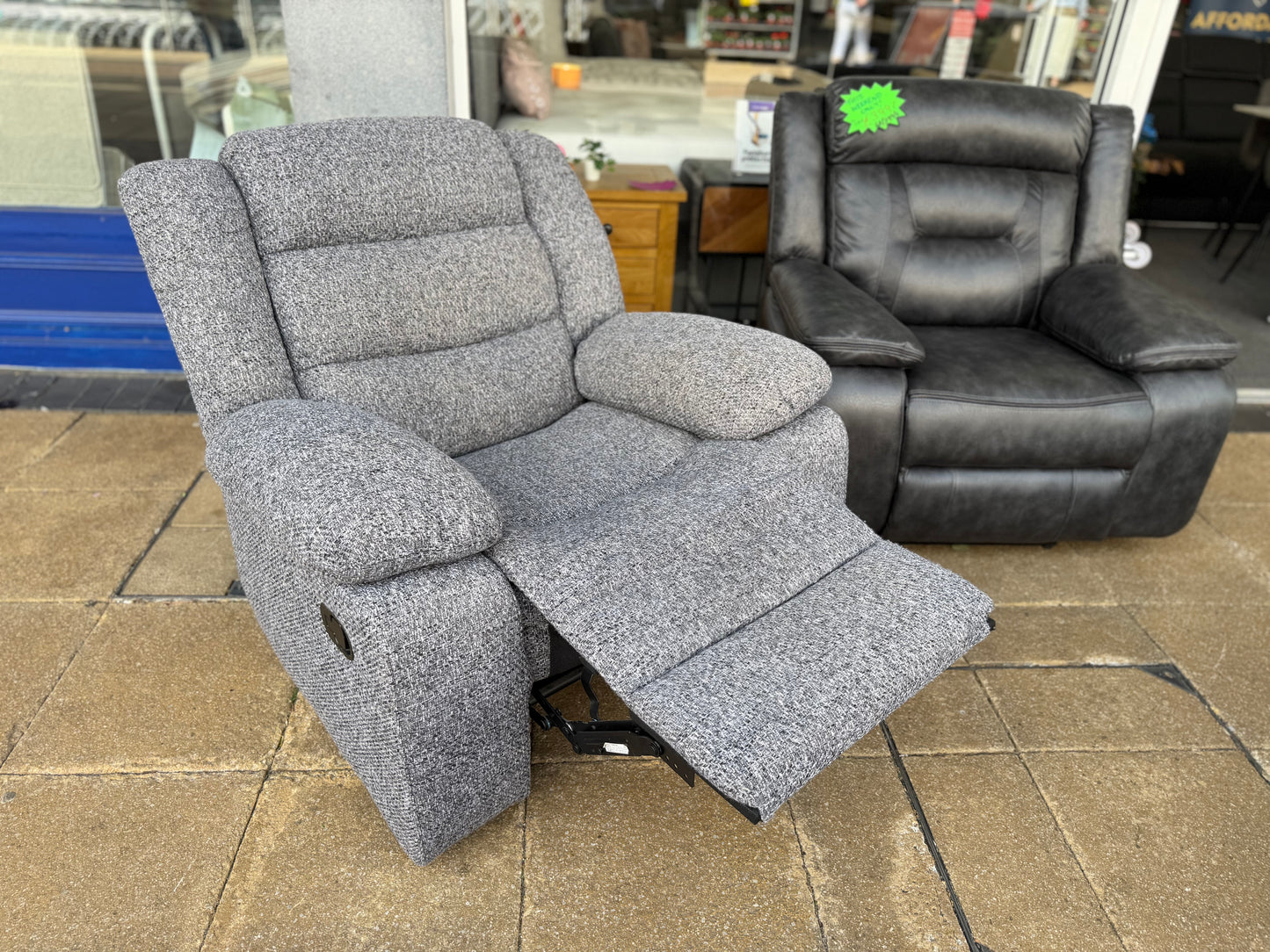 Grey Recliner Armchair #U1306