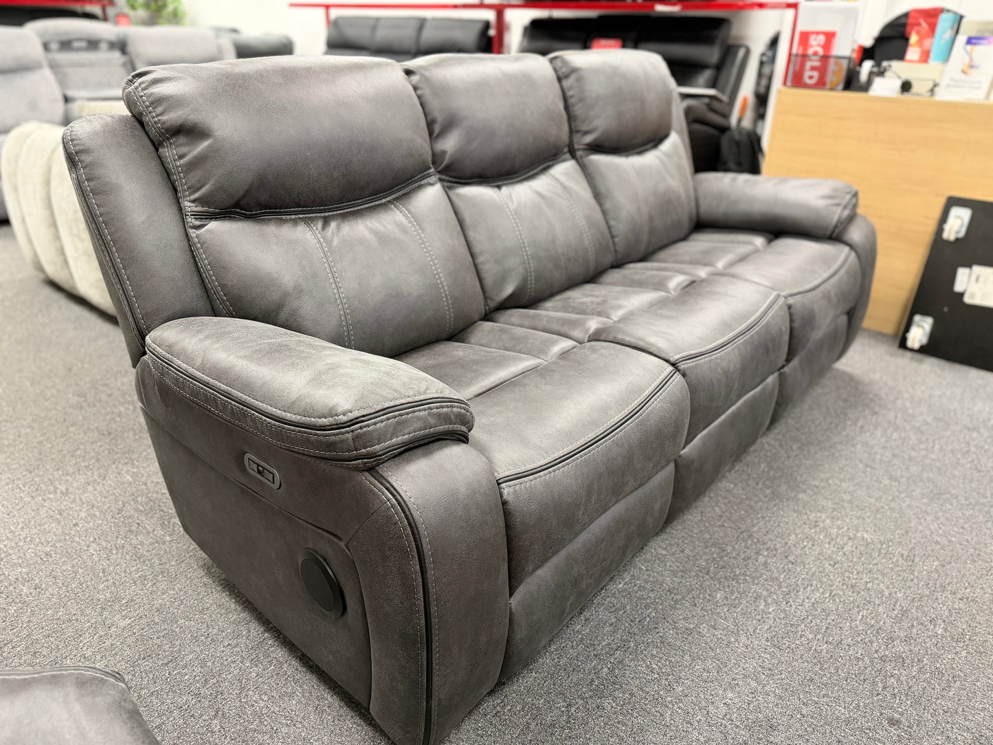 Lotus Modular 3 Seater Power Recliner - Bluetooth Speaker & Power Headrests
