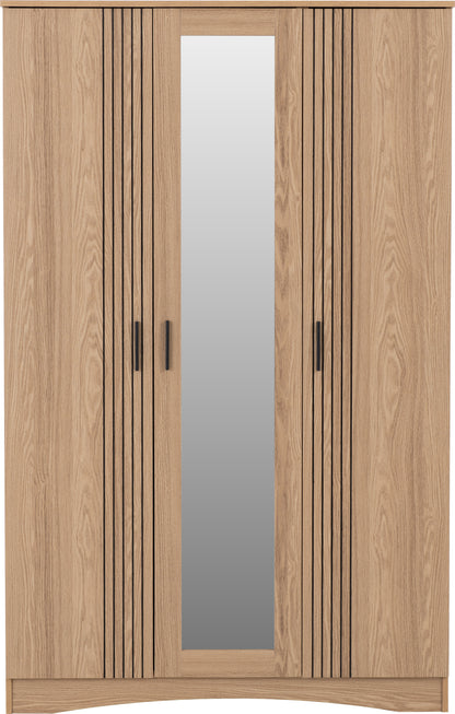 Tessa 3 Door Mirrored Wardrobe