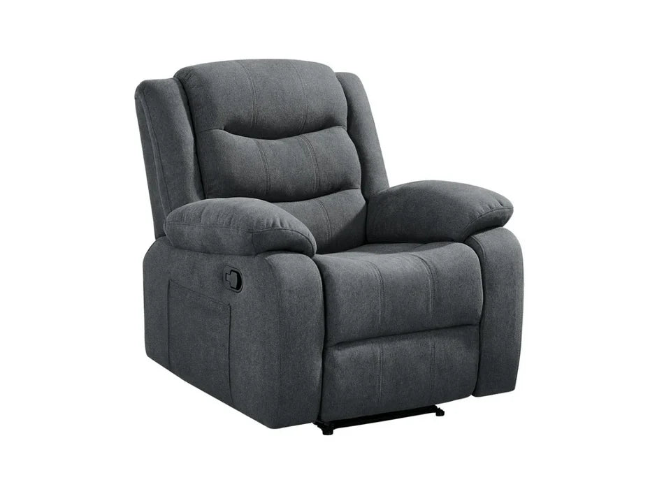 Barry Lux Recliner Armchair - Grey Fabric