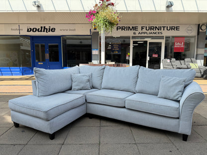 SCS Grey Corner Sofa with Footstool #U1360
