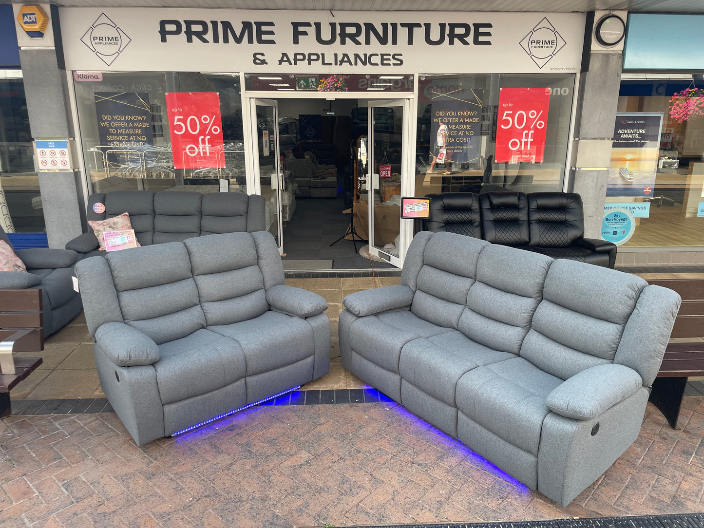 Barry Pro Electric Recliner 3 Seater - Grey Fabric