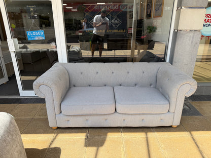 Grey Fabric Chesterfield Sofa #U1315