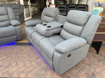 Barry Pro Electric Recliner 3+2 Seater Suite - Grey Fabric