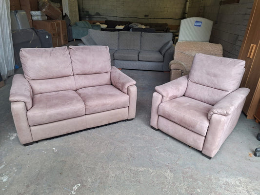 DFS 2+1 Pink Sofa Suite #U1327