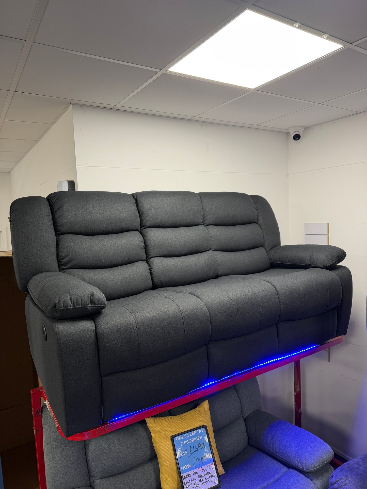 Barry Pro Electric Recliner 3 Seater - Grey Fabric