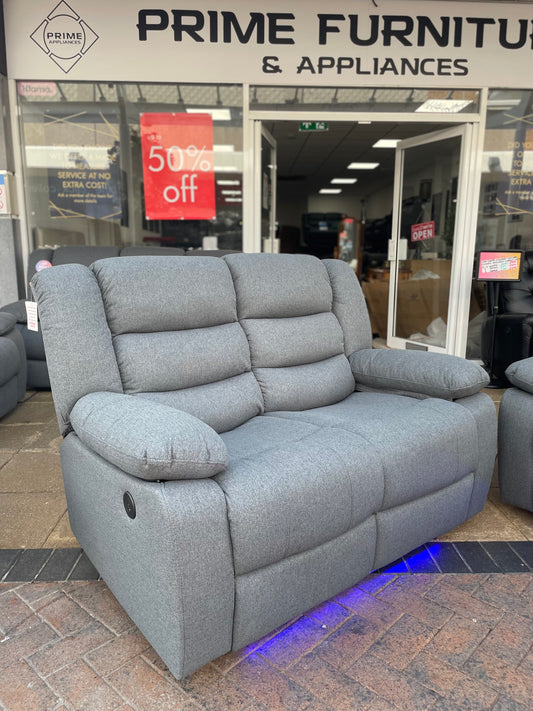 Barry Pro Electric Recliner 2 Seater - Grey Fabric