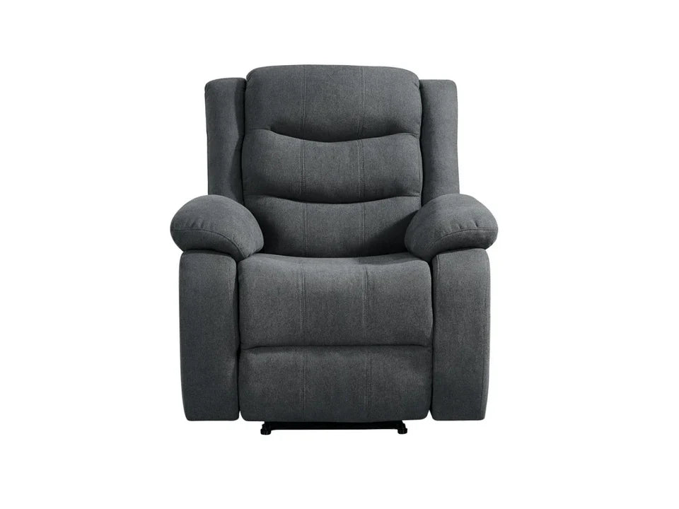 Barry Lux Recliner Armchair - Grey Fabric
