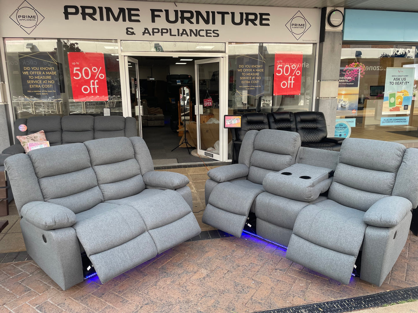 Barry Pro Electric Recliner 2 Seater - Grey Fabric