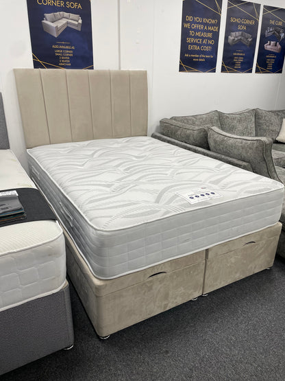 Ottoman Full Bed Set with 54” Headboard & 1000 Pocket Sprung Memory Foam Mattress