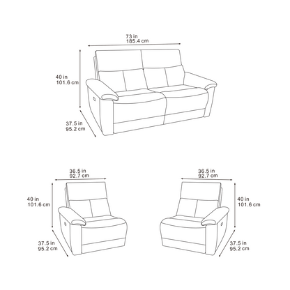 Klint 3-Seater Power Recliner Sofa