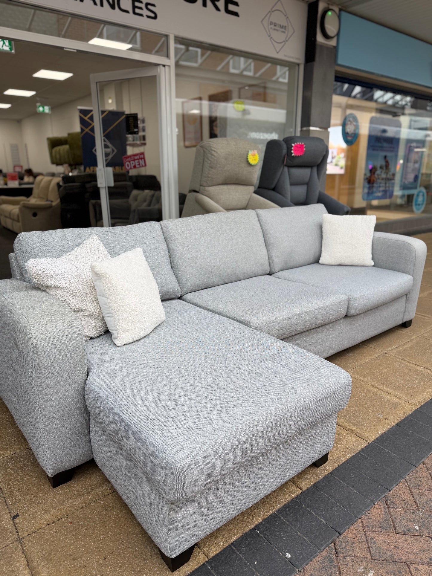 DFS Grey Corner Sofa #U1336