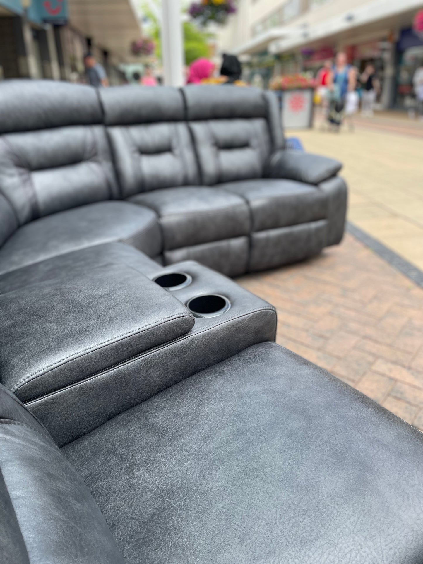 Onyx Power Recliner Corner Sofa with Centre Console