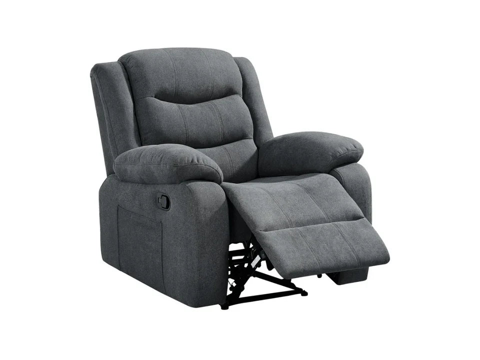 Barry Lux Recliner Armchair - Grey Fabric