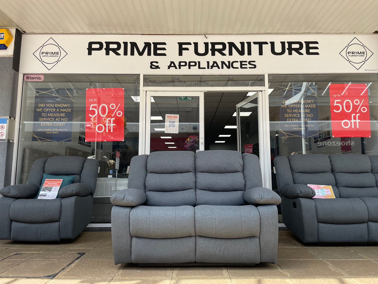 Barry Lux Recliner 2 Seater - Grey Fabric