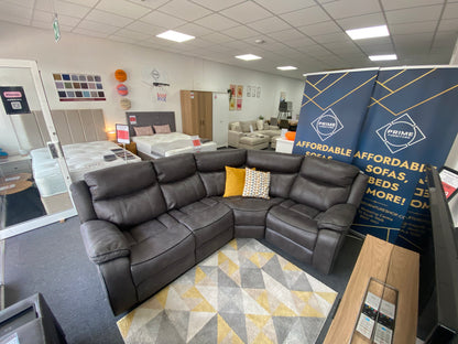 Lotus L-shaped corner power recliner sofa without console, alternate angle
