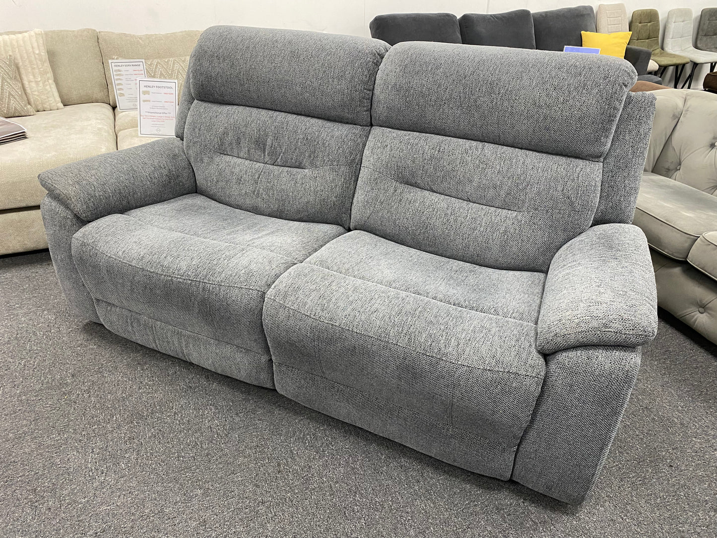 Grey Manual 3-Seater Recliner #U1377