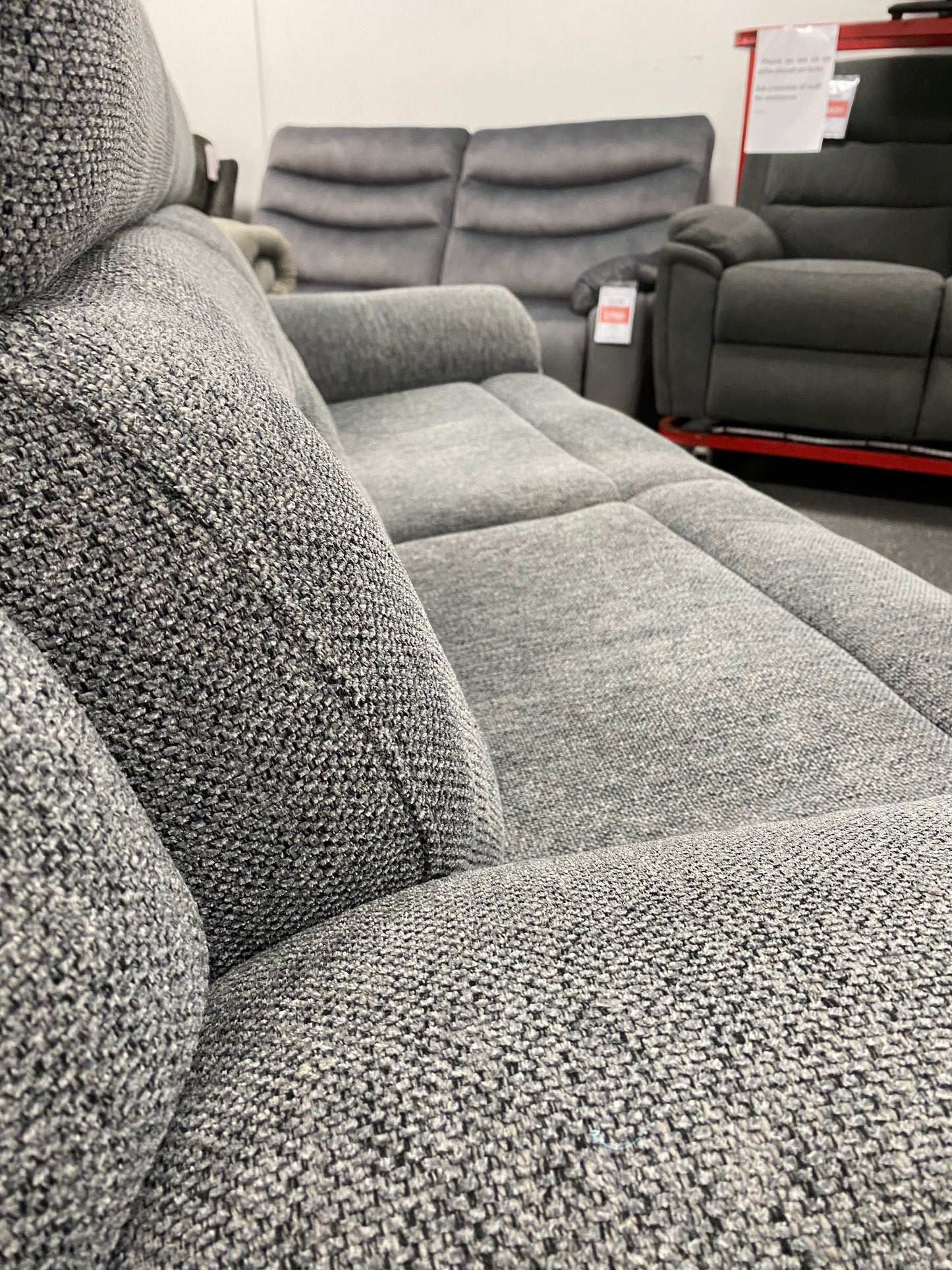 Grey Manual 3-Seater Recliner #U1377