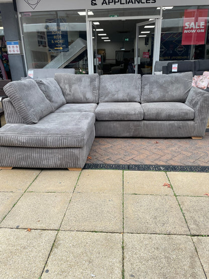 DFS Grey Corded LHF Corner Sofa #U1379