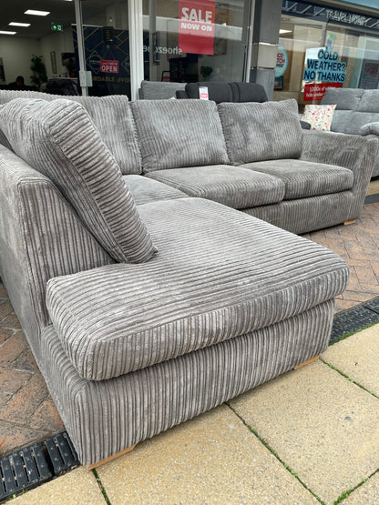 DFS Grey Corded LHF Corner Sofa #U1379