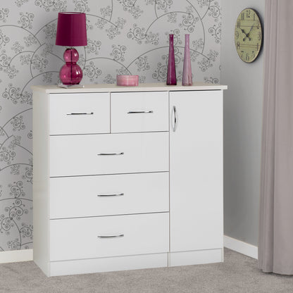 Nevada 5 Drawer Low Wardrobe