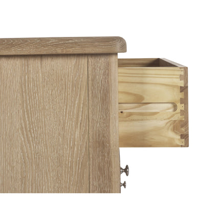 Memphis Limed Oak 6 Drawer Wide Chest
