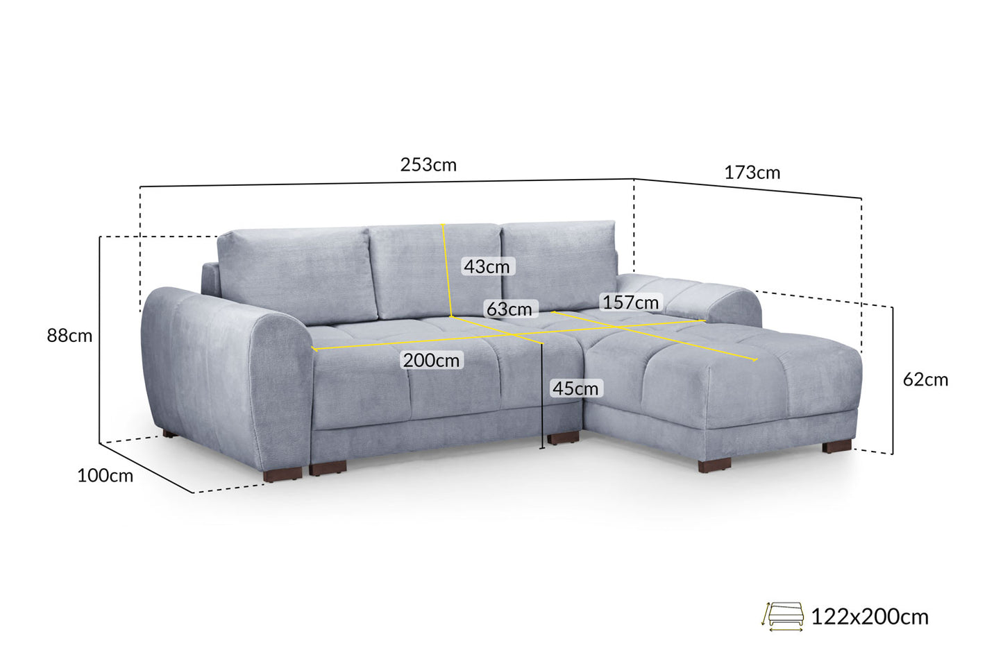 Azzuro Corner Sofa Bed