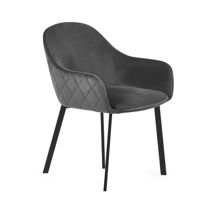 Lima Dining Chair - Grey Velvet