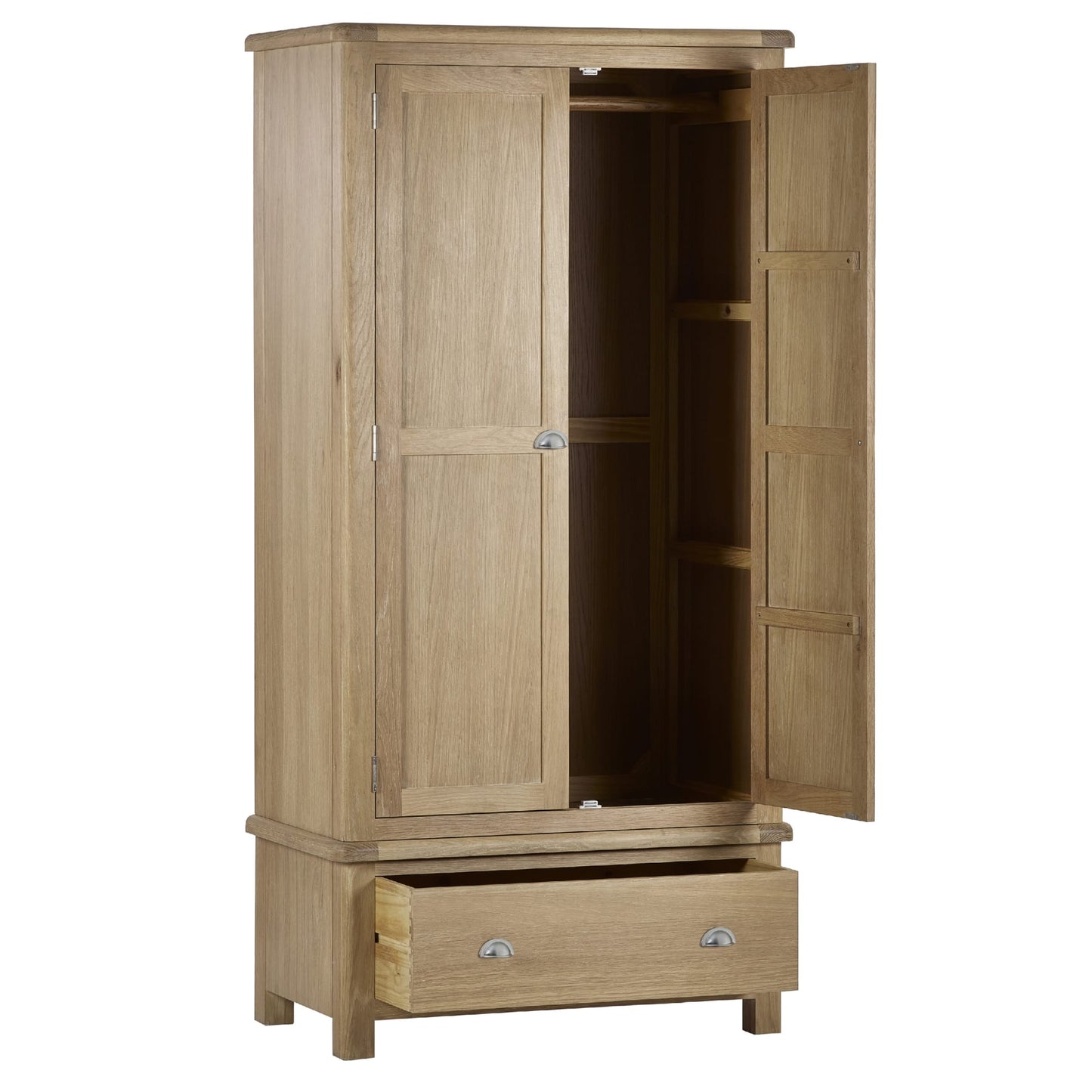 Memphis Limed Oak 2 Door 1 Drawer Wardrobe