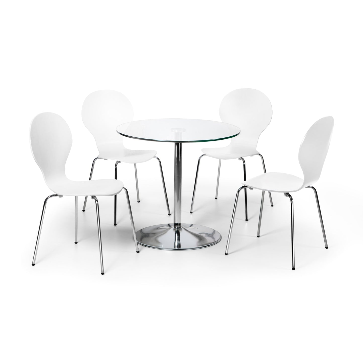 Kudos Chrome And Glass Pedestal Table