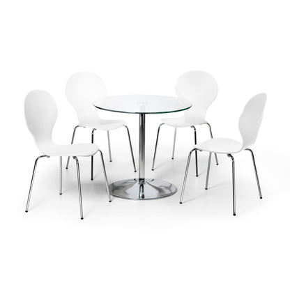 Kudos Chrome And Glass Pedestal Table