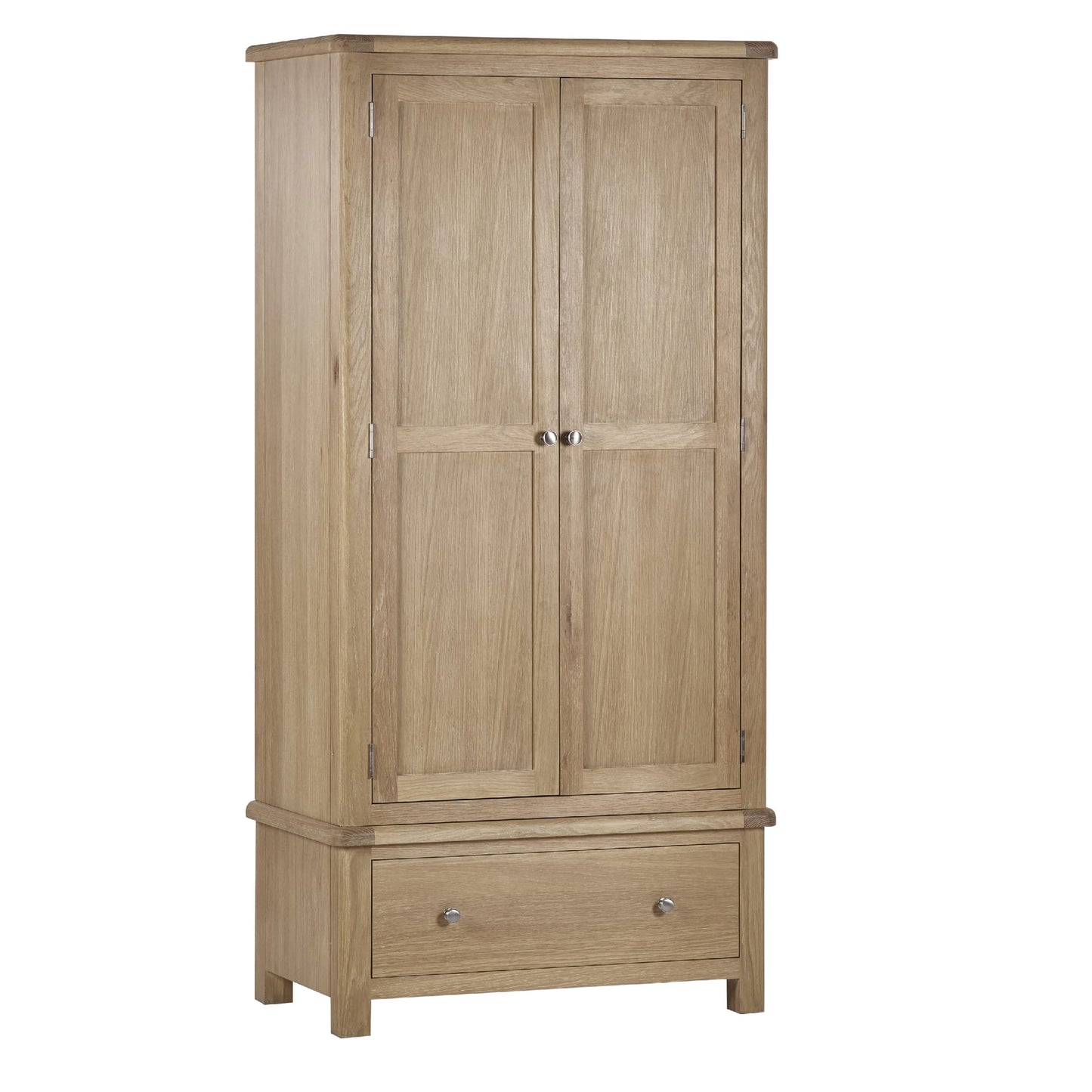 Memphis Limed Oak 2 Door 1 Drawer Wardrobe