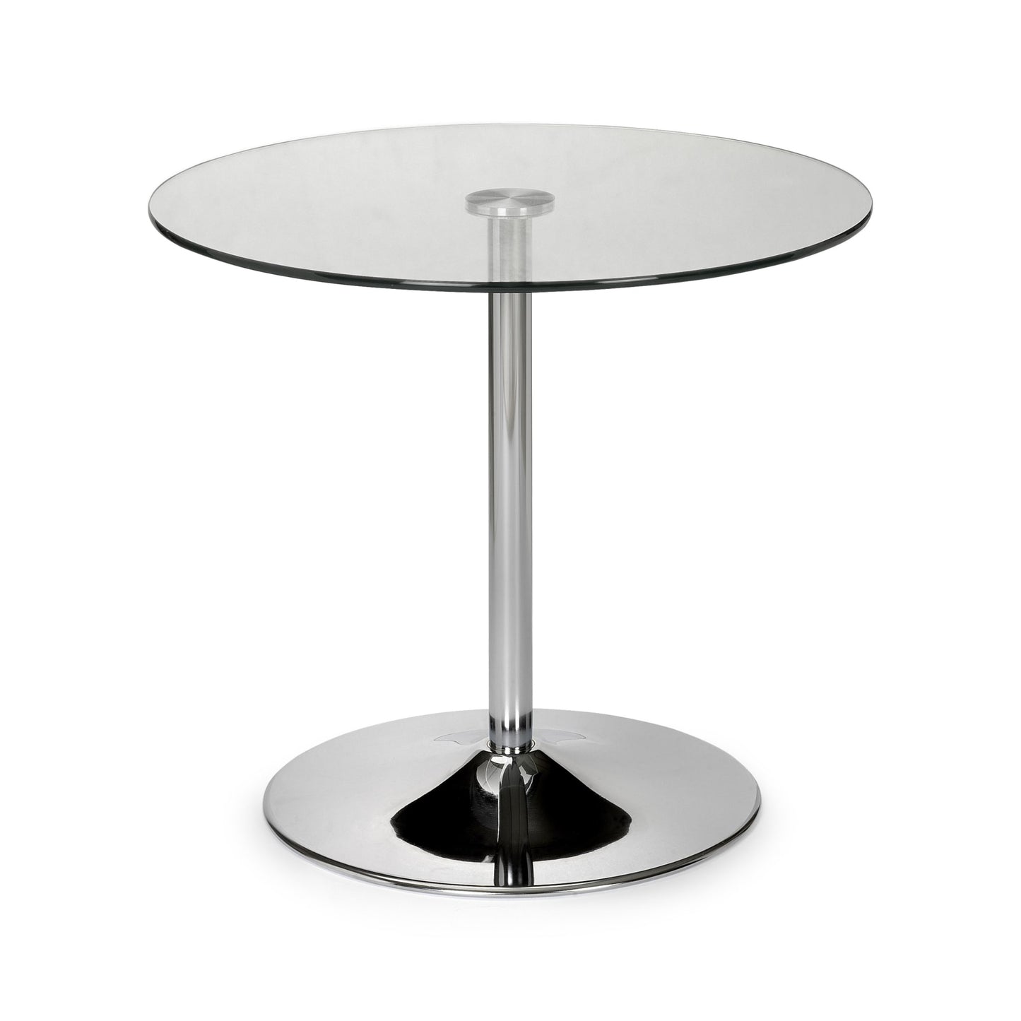 Kudos Chrome And Glass Pedestal Table