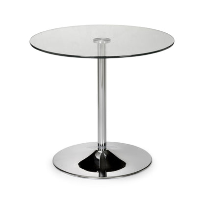 Kudos Chrome And Glass Pedestal Table