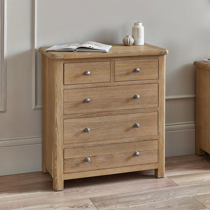 Memphis Limed Oak 3 + 2 Drawer Chest