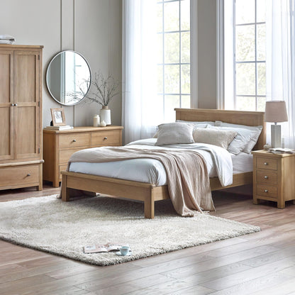 Memphis Limed Oak 2 Door 1 Drawer Wardrobe