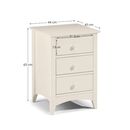 Cameo 3 Drawer Bedside