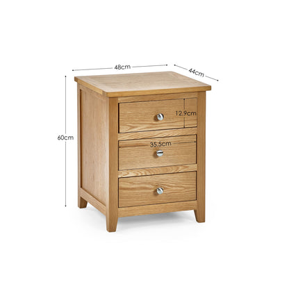 Mallory 3 Drawer Bedside