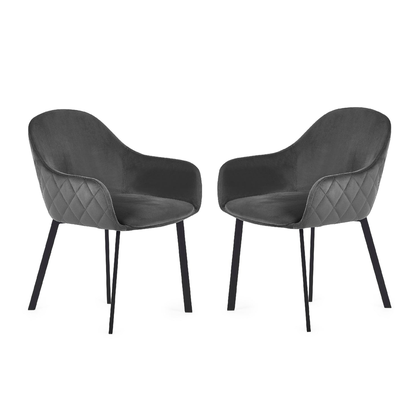 Lima Dining Chair - Grey Velvet
