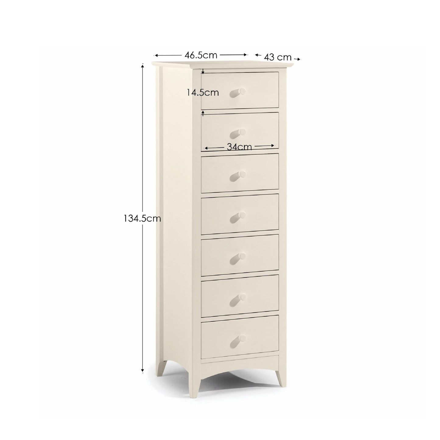 Cameo 7 Drawer Narrow Chest
