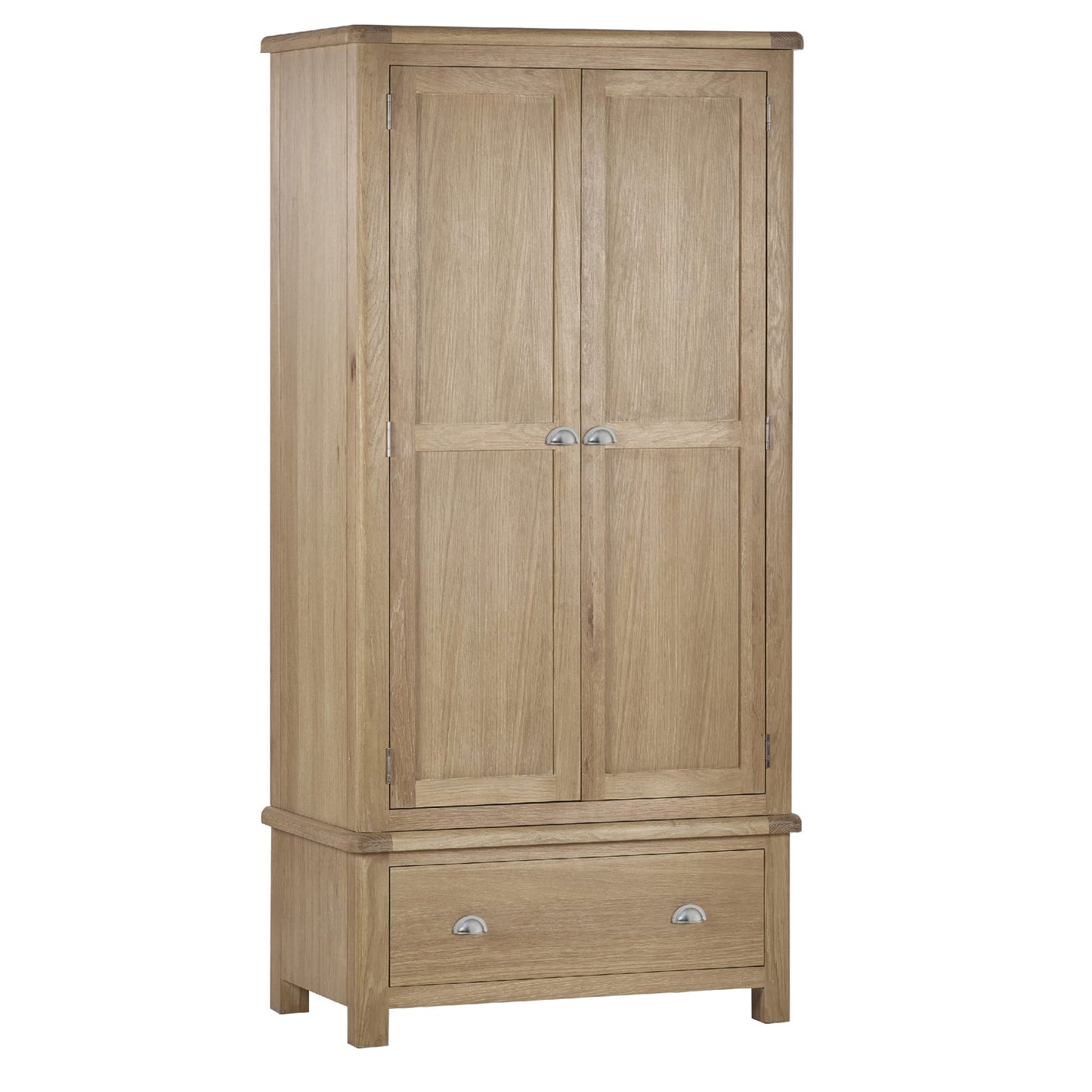 Memphis Limed Oak 2 Door 1 Drawer Wardrobe